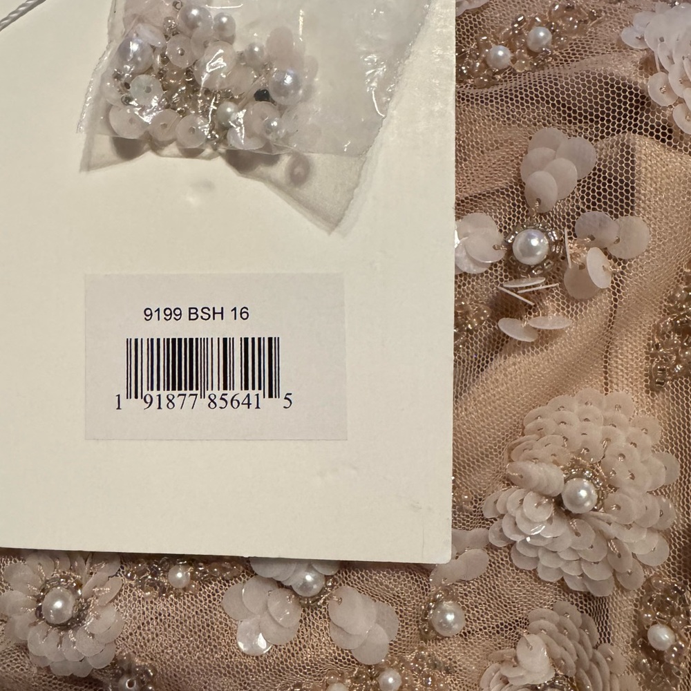 Mac Duggal Blush Pink Embellished Tulle Maxi Dress - Picture 16 of 16